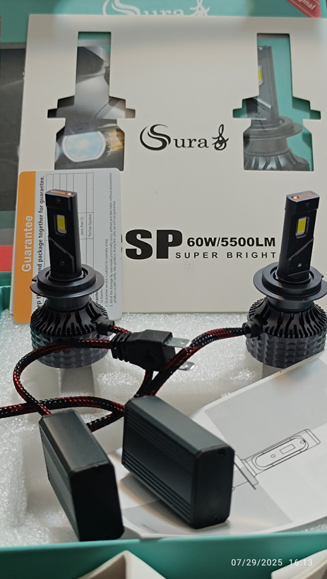 هدلایت SURA ER20 60 وات 5500 لومن | CSP High Power | سفید یخی | گارانتی 12 ماه-همراه با یک جفت سکن رایگان