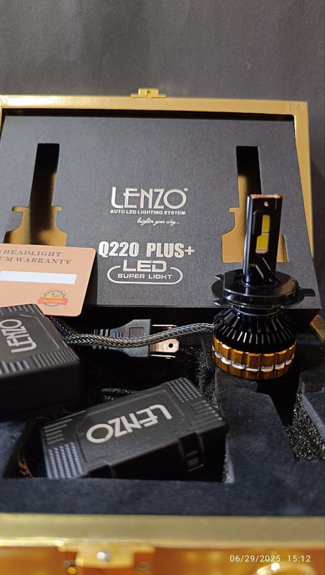 هدلایت لنزو LENZO Q220 220W CSP | 220000LM | کنباس دار | کوپر مسی + فن خنککننده | H4 H7-همراه با یک جفت سکن رایگان