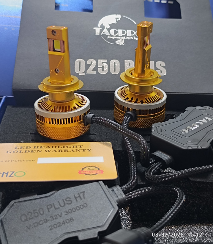 هدلایت لنزو-LENZO Q250 Pro Plus 300000LM CSP | کنباس دار | خنککننده مسی + فن | H4 H7 | گارانتی 18 ماه-همراه با یک جفت سکن رایگان