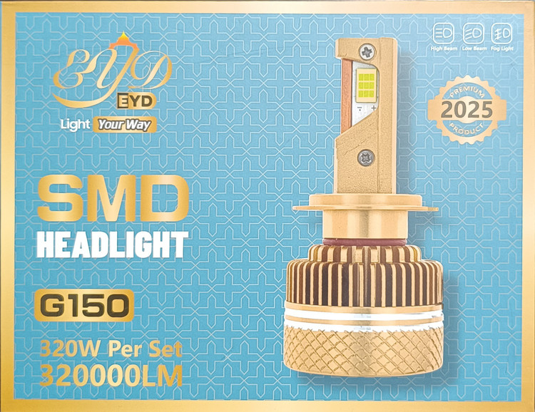 هدلایت سورا SURA G150 320W | 320000LM SMD | برد نور +270% | 320 وات-همراه با یک جفت سکن رایگان