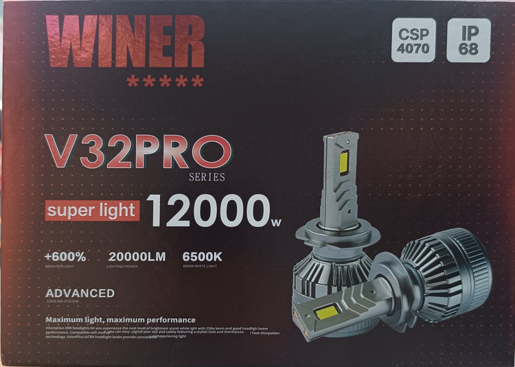 هدلایت وینر v32- هدلایت WINNER V32 PRO | چیپ CSP 5070 | سفید یخی- همراه با یک جفت سکن رایگان