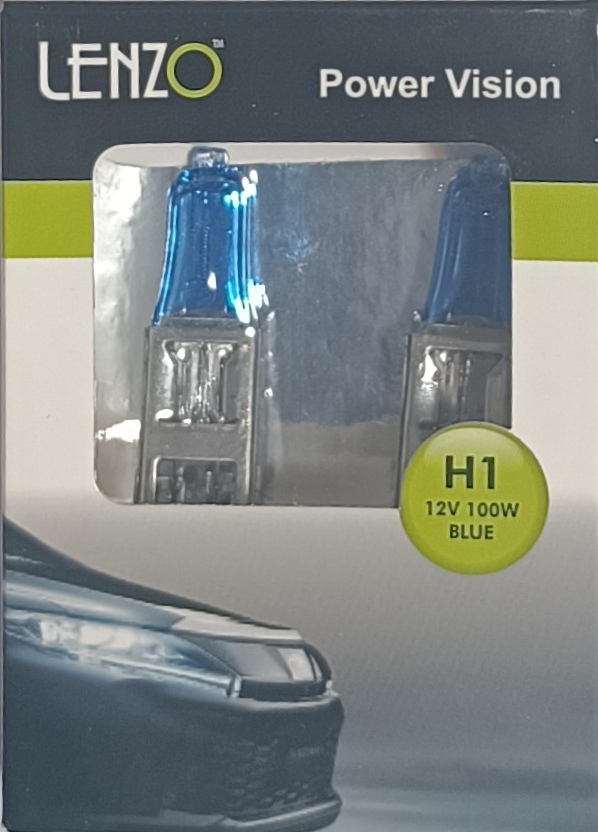 تصویر لامپ هالوژنی 100واتی رنگی لنزو - H1 / یخی lenzo lamp